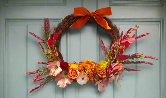 The vibrant, Bespoke Autumnal Wreath