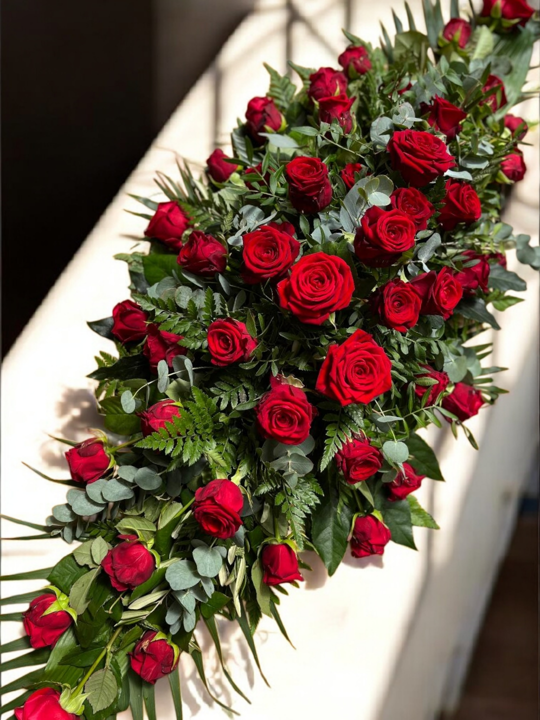 4ft All Rose Coffin Spray