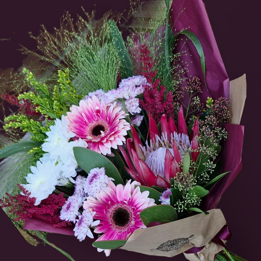 Pink indulgence Hand-tied seasonal bouquet